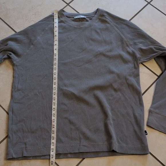 NEW American Giant Thermal Long Sleeve Crew Tee Sharkskin Grey Size 2XL